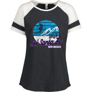 Ski Santa Fe New Mexico Usa Ski Resort Snowboarding Skiing Gift Enza Ladies Jersey Colorblock Tee