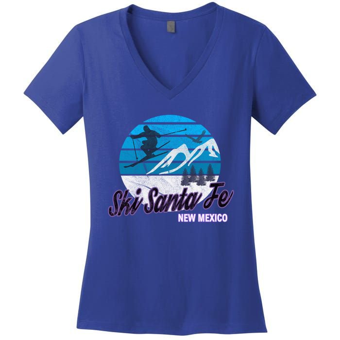 Ski Santa Fe New Mexico Usa Ski Resort Snowboarding Skiing Gift Women's V-Neck T-Shirt