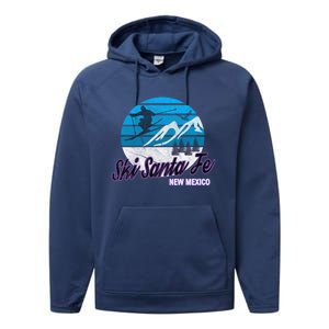 Ski Santa Fe New Mexico Usa Ski Resort Snowboarding Skiing Gift Performance Fleece Hoodie