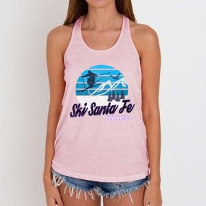 Ski Santa Fe New Mexico Usa Ski Resort Snowboarding Skiing Gift Women's Knotted Racerback Tank