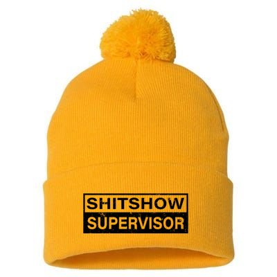 Shitshow Supervisor : Funny Supervisor Of The Shitshow Pom Pom 12in Knit Beanie