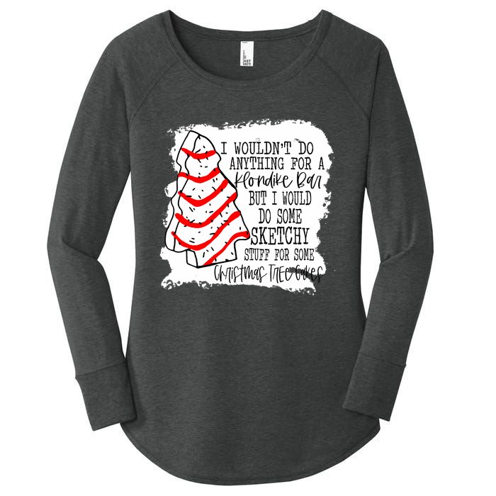 Sketchy Stuff for Some Christmas Tree Cakes Classic Women's Perfect Tri Tunic Long Sleeve Shirt