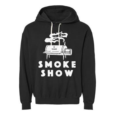 Smoke Show Funny BBQ Grilling Meat Grill Burnt Ends Barbecue Garment-Dyed Fleece Hoodie