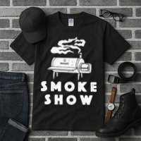Smoke Show Funny BBQ Grilling Meat Grill Burnt Ends Barbecue Tall T-Shirt