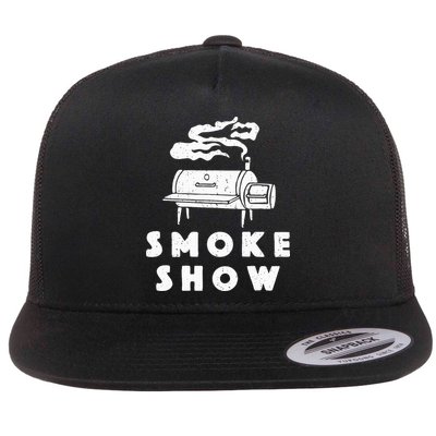 Smoke Show Funny BBQ Grilling Meat Grill Burnt Ends Barbecue Flatbill Hat