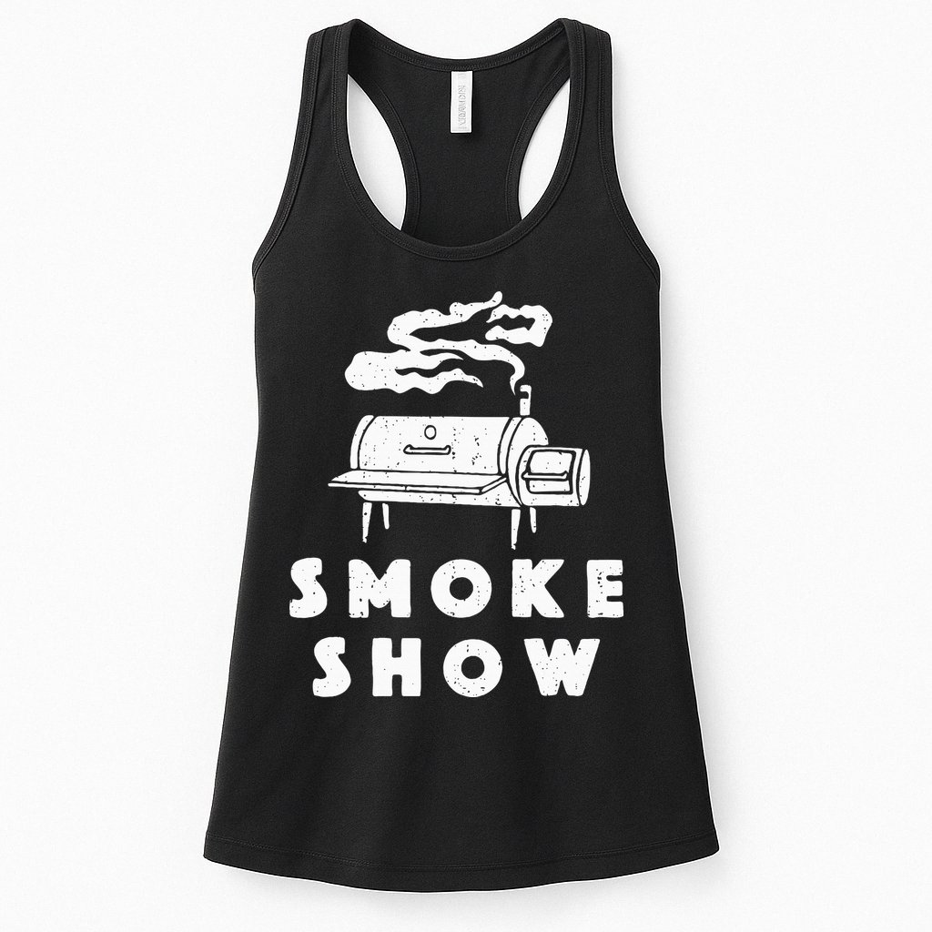 Smoke Show Funny BBQ Grilling Meat Grill Burnt Ends Barbecue Womens Tank Top