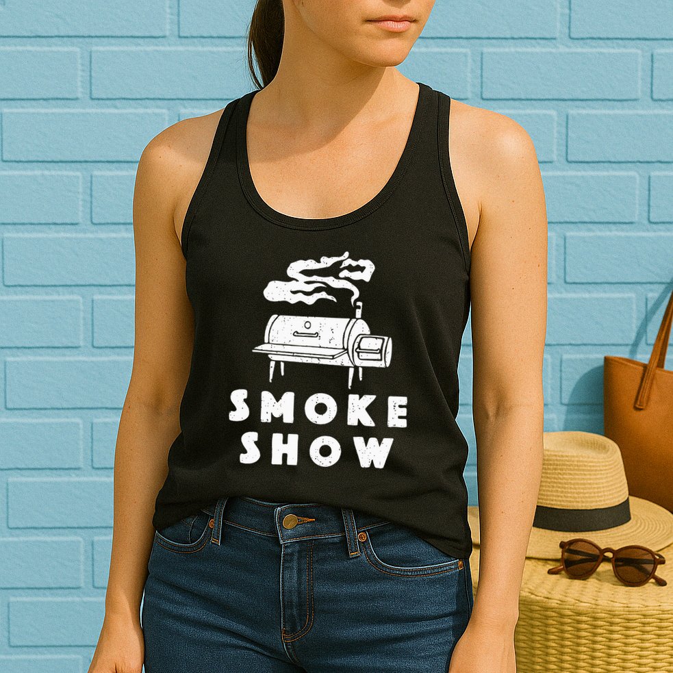 Smoke Show Funny BBQ Grilling Meat Grill Burnt Ends Barbecue Womens Tank Top
