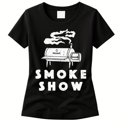 Smoke Show Funny BBQ Grilling Meat Grill Burnt Ends Barbecue Womens T-Shirt