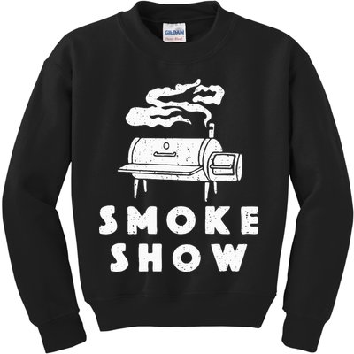 Smoke Show Funny BBQ Grilling Meat Grill Burnt Ends Barbecue Kids Sweatshirt