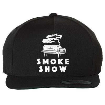 Smoke Show Funny BBQ Grilling Meat Grill Burnt Ends Barbecue Wool Snapback Cap