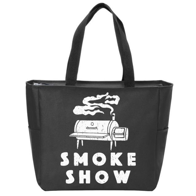 Smoke Show Funny BBQ Grilling Meat Grill Burnt Ends Barbecue Zip Tote Bag