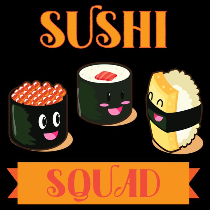 Sushi Squad Funny Sushi Lover Meaningful Gift Drawstring Bag