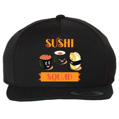 Sushi Squad Funny Sushi Lover Meaningful Gift Wool Snapback Cap