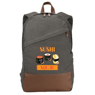 Sushi Squad Funny Sushi Lover Meaningful Gift Cotton Canvas Backpack