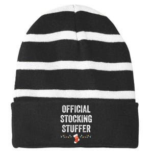 Stocking Stuffer Funny Matching Christmas Striped Beanie with Solid Band