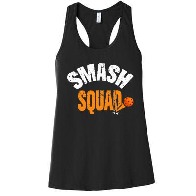 Smash Squad Funny Pickleball Player Pickleball Game Day Women's Racerback Tank