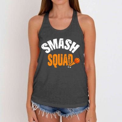 Smash Squad Funny Pickleball Player Pickleball Game Day Women's Knotted Racerback Tank