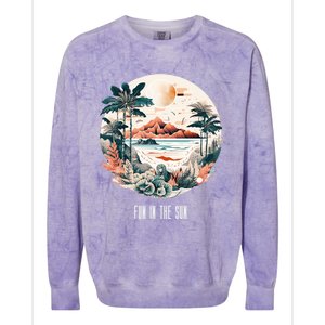 Summer Saying Fun In The Sun Tropical Beach Vacation Gift Colorblast Crewneck Sweatshirt