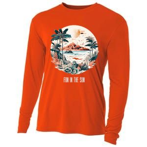 Summer Saying Fun In The Sun Tropical Beach Vacation Gift Cooling Performance Long Sleeve Crew