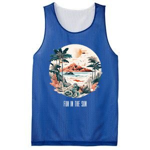 Summer Saying Fun In The Sun Tropical Beach Vacation Gift Mesh Reversible Basketball Jersey Tank