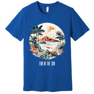 Summer Saying Fun In The Sun Tropical Beach Vacation Gift Premium T-Shirt