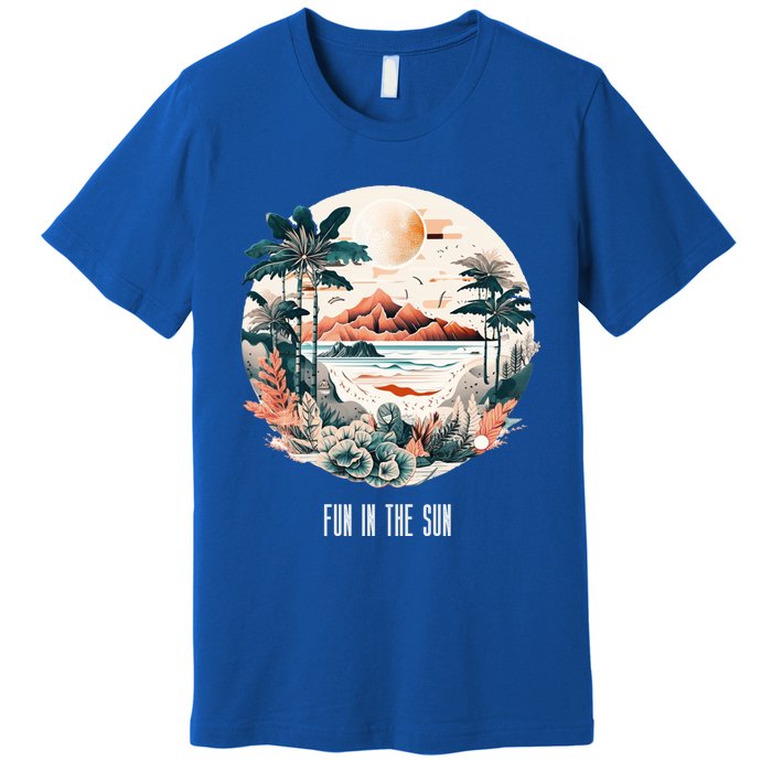 Summer Saying Fun In The Sun Tropical Beach Vacation Gift Premium T-Shirt