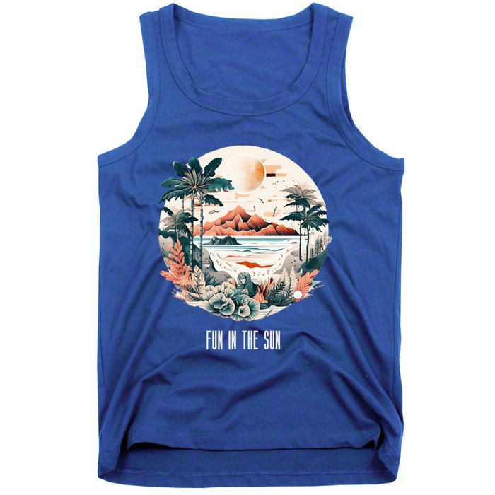 Summer Saying Fun In The Sun Tropical Beach Vacation Gift Tank Top