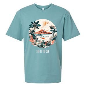 Summer Saying Fun In The Sun Tropical Beach Vacation Gift Sueded Cloud Jersey T-Shirt