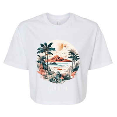 Summer Saying Fun In The Sun Tropical Beach Vacation Gift Bella+Canvas Jersey Crop Tee