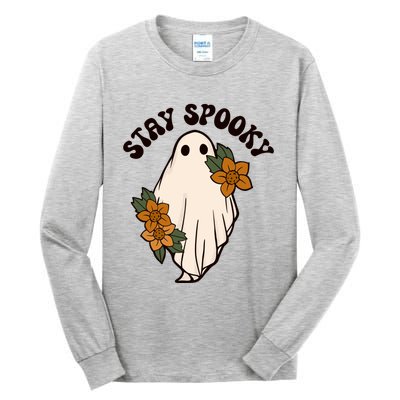 Stay Spooky Floral Ghost Funny Halloween Spooky Season Boo Funny Gift Tall Long Sleeve T-Shirt