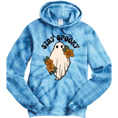 Stay Spooky Floral Ghost Funny Halloween Spooky Season Boo Funny Gift Tie Dye Hoodie