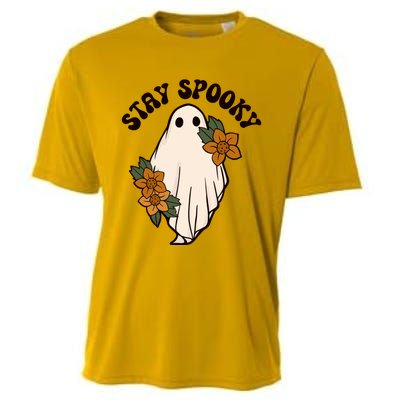 Stay Spooky Floral Ghost Funny Halloween Spooky Season Boo Funny Gift Cooling Performance Crew T-Shirt