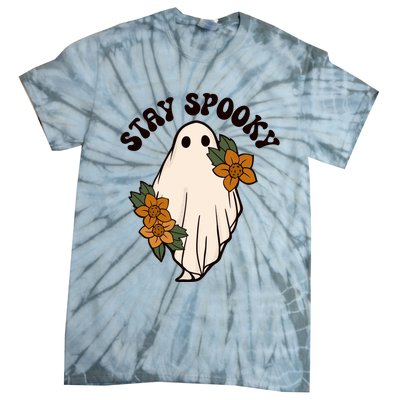 Stay Spooky Floral Ghost Funny Halloween Spooky Season Boo Funny Gift Tie-Dye T-Shirt