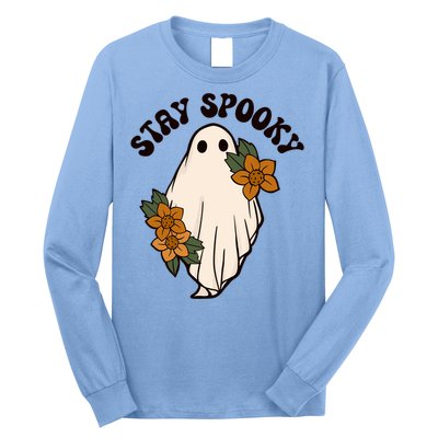 Stay Spooky Floral Ghost Funny Halloween Spooky Season Boo Funny Gift Long Sleeve Shirt