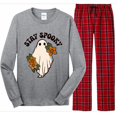 Stay Spooky Floral Ghost Funny Halloween Spooky Season Boo Funny Gift Long Sleeve Pajama Set