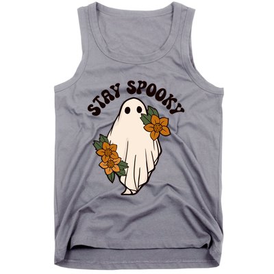 Stay Spooky Floral Ghost Funny Halloween Spooky Season Boo Funny Gift Tank Top