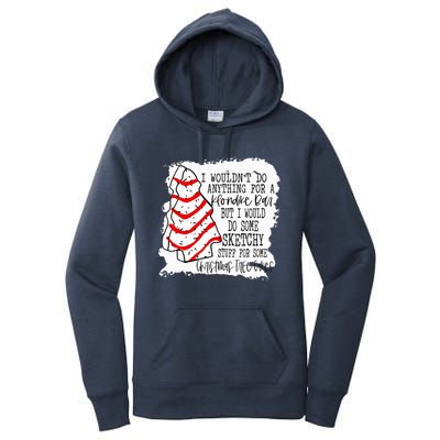 Sketchy Stuff for Some Christmas Tree Cakes Classic  Women's Pullover Hoodie