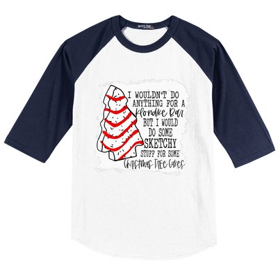 Sketchy Stuff for Some Christmas Tree Cakes Classic  Baseball Sleeve Shirt