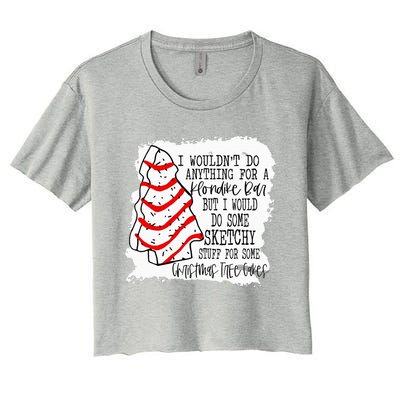 Sketchy Stuff for Some Christmas Tree Cakes Classic  Women's Crop Top Tee