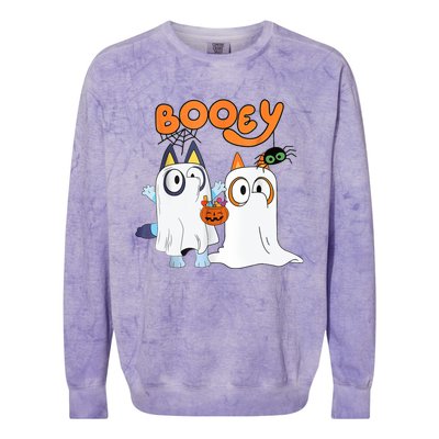 Spooky Season Funny Ghost Booey Halloween Colorblast Crewneck Sweatshirt