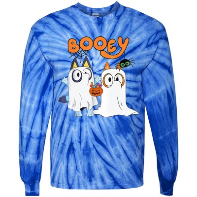 Spooky Season Funny Ghost Booey Halloween Tie-Dye Long Sleeve Shirt