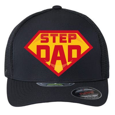 Super Stepdad Funny Hero Step Dad Birthday Fathers Day Flexfit Unipanel Trucker Cap