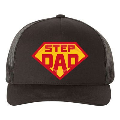 Super Stepdad Funny Hero Step Dad Birthday Fathers Day Yupoong Adult 5-Panel Trucker Hat