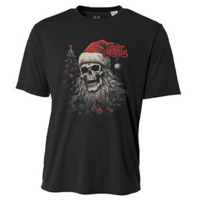 Skeleton Skull Funny Merry Christmas Santa Matching Family Cooling Performance Crew T-Shirt