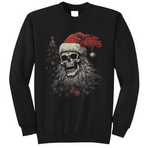 Skeleton Skull Funny Merry Christmas Santa Matching Family Sweatshirt