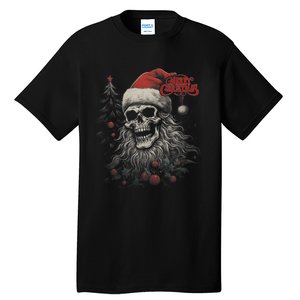 Skeleton Skull Funny Merry Christmas Santa Matching Family Tall T-Shirt