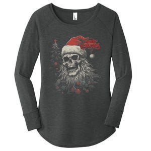 Skeleton Skull Funny Merry Christmas Santa Matching Family Women's Perfect Tri Tunic Long Sleeve Shirt