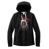 Skeleton Skull Funny Merry Christmas Santa Matching Family Women's Fleece Hoodie