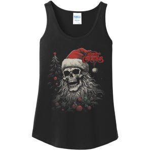 Skeleton Skull Funny Merry Christmas Santa Matching Family Ladies Essential Tank