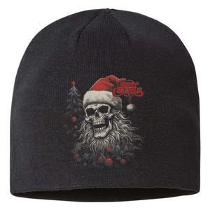 Skeleton Skull Funny Merry Christmas Santa Matching Family Sustainable Beanie